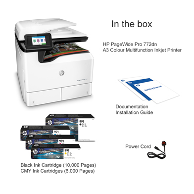 HP PageWide Pro 772dn A3 Colour Multifunction Inkjet Printer Y3Z54B