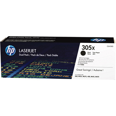 HP CE410XD 305X Black Toner Dual Pack (2 x 4,000 Pages)