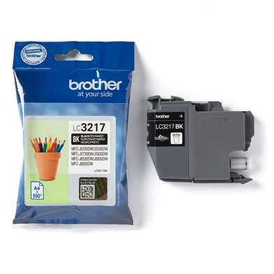 Brother LC3217BK LC-3217 Black Ink Cartridge (550 Pages)
