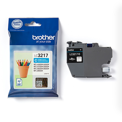 Brother LC3217C LC-3217 Cyan Ink Cartridge (550 Pages)