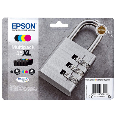 Epson 35XL High Capacity Ink Cartridge Multipack CMY (1,900 Pages) K (2,600 Pages)