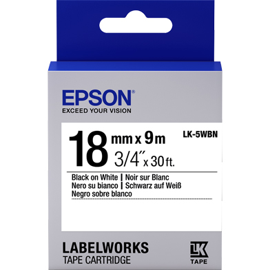 Epson C53S655006 LK-5WBN Standard Label Cartridge (Black/White) (18mm x 9m)