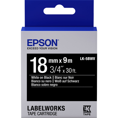 Epson C53S655014 LK-5BWV Vivid Label Cartridge (White/Black) (18mm x 9m)