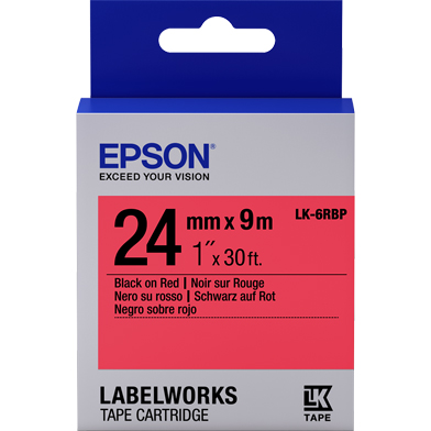 Epson C53S656004 LK-6RBP Pastel Label Cartridge (Black/Red) (24mm x 9m)