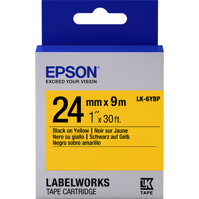 Epson C53S656005 LK-6YBP Pastel Label Cartridge (Black/Yellow) (24mm x 9m)