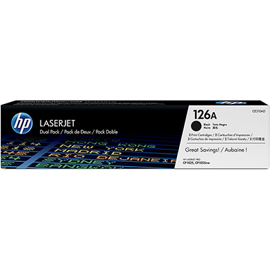 HP 126A Black Toner Cartridge Dual Pack (2 x 1,200 Pages)