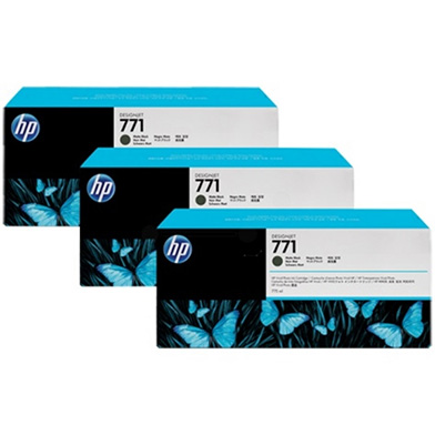 HP CR250A No. 771 Matte Black Ink Cartridge 775ml (3-Pack) for DesignJet Printers