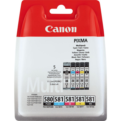 Canon PGI-580/CLI-581 5 Colour Ink Cartridge Multipack
