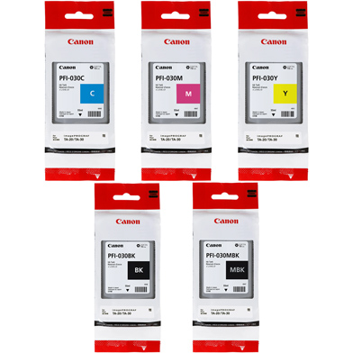 Canon PFI-030 5 Colour Ink Cartridge Value Pack