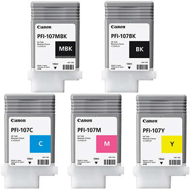 Canon PFI-107 Ink Cartridge Value Pack (130ml x 5)