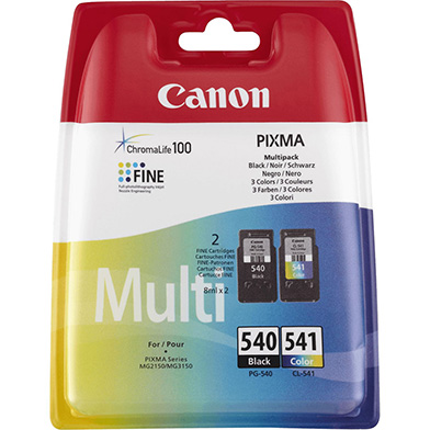 Canon CL-541/PG-540 CMYK Ink Cartridge Multipack (2 x 180 Pages)