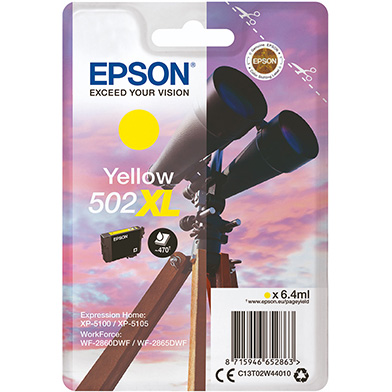 Epson C13T02W44010 Yellow 502XL Ink Cartridge (470 Pages)
