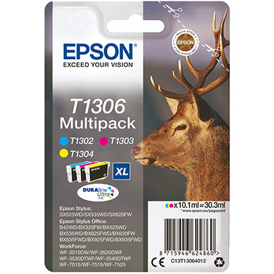 Epson T1306 CMY Ink Cartridge Multipack (765 Pages)