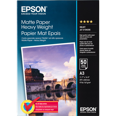 Epson C13S041261 Matte Paper Heavy Weight - 167gsm (A3 / 50 Sheets)