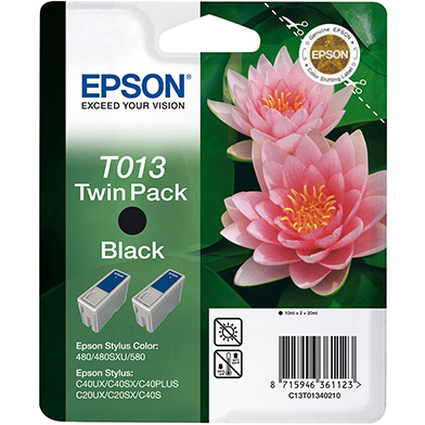 Epson T013 Black Ink Cartridge Twin Pack (2 x 10ml)