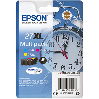 Epson 27XL Ink Cartridge Multipack CMY (1,100 Pages)