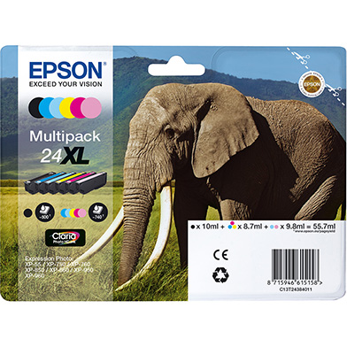Epson C13T24384011 24XL 6 Colour Ink Cartridge Multipack