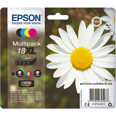 Epson 18XL Ink Multipack CMY (450 Pages) K (470 Pages)