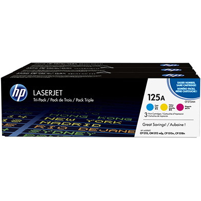 HP 125A Tri-Pack Toner Cartridges CMY (1,400 Pages)