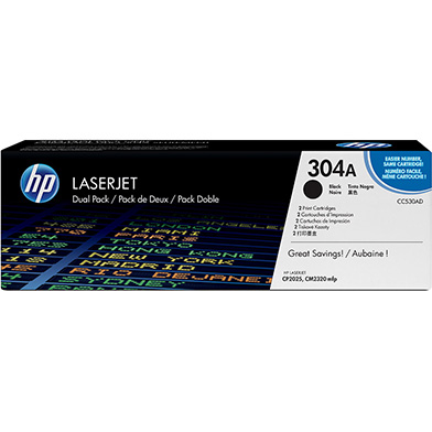 HP 304A Dual Pack Black Print Cartridges (2 x 3,500 Pages)