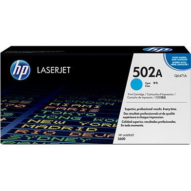 HP Q6471A 502A Cyan Print Cartridge with ColorSphere Toner (4,000 Pages)