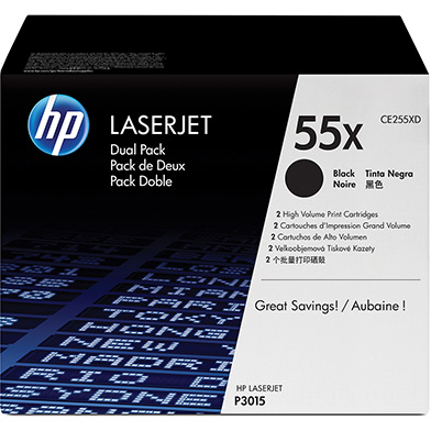 HP 55X Black Toner Dual Pack (2 x 12,500 Pages)