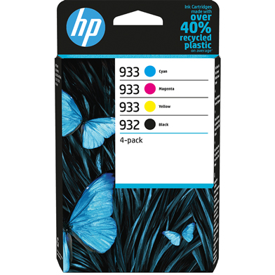 HP 932 + 933 Ink Cartridge 4-Pack CMY (330 Pages) K (400 Pages)