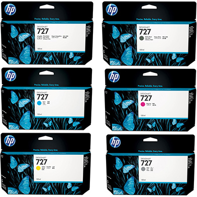 HP 727 Ink Cartridge Value Pack (130ml x 6)