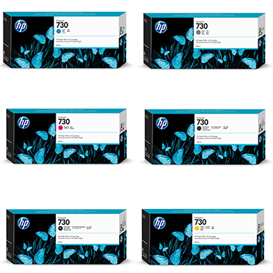 HP  730 High Capacity DesignJet Ink Value Pack (6 x 300ml)
