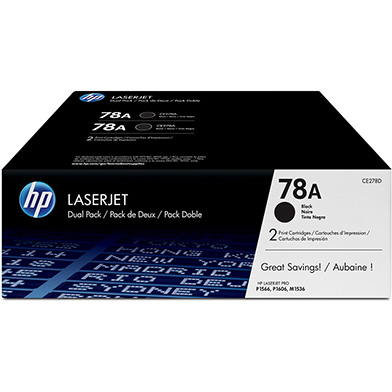 HP CE278AD 78A Dual Pack Black Toner Cartridge (2 x 2.1K Pages)