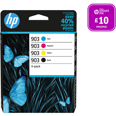 HP 903 Ink Cartridge 4-Pack CMY (315 Pages) K (300 Pages)