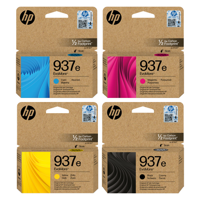 HP 937e EvoMore Ink Cartridge Multipack CMY (1,650 Pages) K (3,100 Pages)