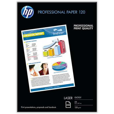 HP CG964A Professional Glossy Laser Paper - 120gsm (250 Sheets / A4 / 210 x 297 mm)