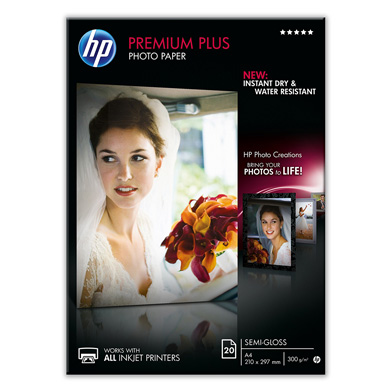 HP CR673A Premium Plus Semi-Gloss Photo Paper - 300gsm (20 Sheets / A4 / 210 x 297 mm)