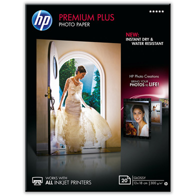 HP CR676A Premium Plus Glossy Photo Paper - 300gsm (20 Sheets / 13 x 18 cm)