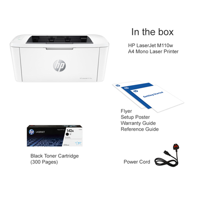 HP LaserJet M110w A4 Mono Laser Printer - 7MD66F