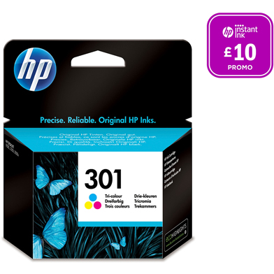 HP 301 - Cartouche d'encre couleur et 2x noir (pack de 3) + crédit Instant  Ink