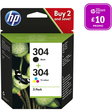 HP 3JB05AE 304 CMYK Ink Cartridge Multipack CMY (100 Pages) K (120 Pages)