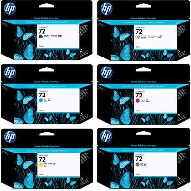 HP No.72 Ink Cartridge Multipack (130ml x 6)