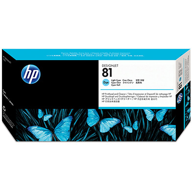 HP C4954A No.81 Light Cyan Dye Printhead and Printhead Cleaner
