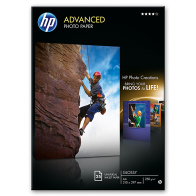 HP Q5456A Advanced Glossy Photo Paper - 250gsm (25 Sheets / A4 / 210 x 297 mm)