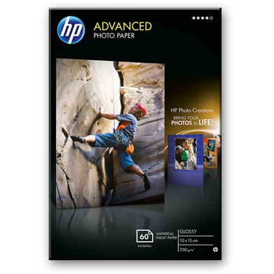 HP Q8008A Advanced Glossy Photo Paper - 250gsm (60 Sheets / 10 x 15 cm Borderless)
