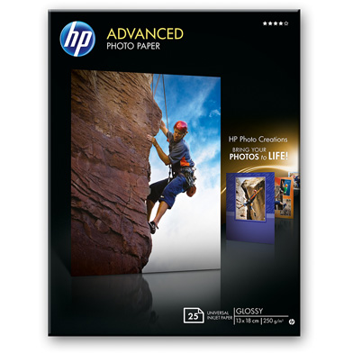 HP Q8696A Advanced Glossy Photo Paper - 250gsm (25 Sheets / 13 x 18 cm Borderless)