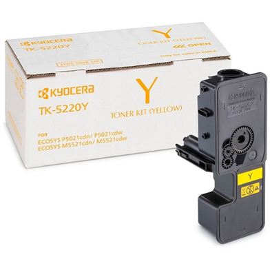 Kyocera 1T02R9ANL1 TK-5220Y Yellow Toner Cartridge (1,200 Pages)