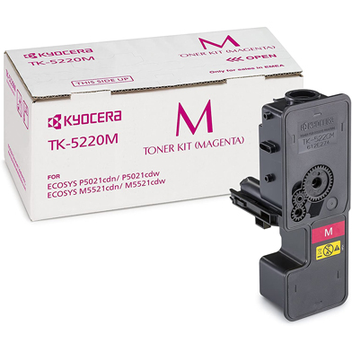Kyocera 1T02R9BNL1 TK-5220M Magenta Toner Cartridge (1,200 Pages)