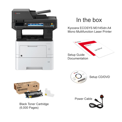 Kyocera ECOSYS M3145idn A4 Mono Multifunction Laser Printer - 1102V23NL0