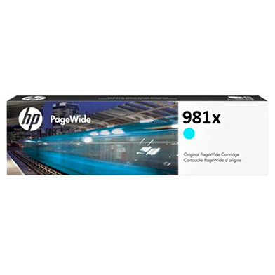 HP L0R09A 981X High Yield Cyan Original PageWide Ink Cartridge (10,000 Pages)
