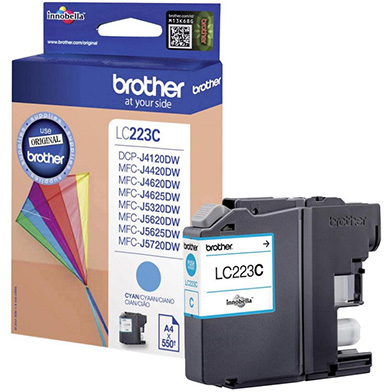 Brother LC223C LC-223 Cyan Ink Cartridge (550 Pages)