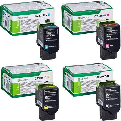 Lexmark High Yield RP Toner Cartridge Value Pack CMY (2.3K Pages) K (3K Pages)