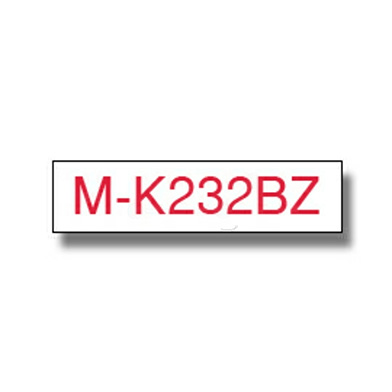 Brother M-K232BZ 12mm Labelling Tape (RED ON WHITE)